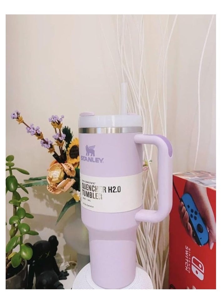Stanly - Quencher H2.0 Flowstat Vacuum Insulated Stainless Steel Tumbler with Lid and Straw for Water, Iced Tea, Coffee, Smoothies and More 1.18L Stanley Purple - Image 1