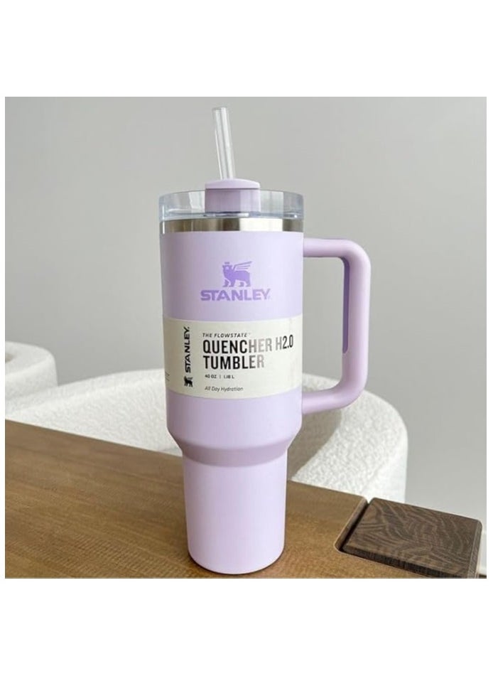 Stanly - Quencher H2.0 Flowstat Vacuum Insulated Stainless Steel Tumbler with Lid and Straw for Water, Iced Tea, Coffee, Smoothies and More 1.18L Stanley Purple - Image 1