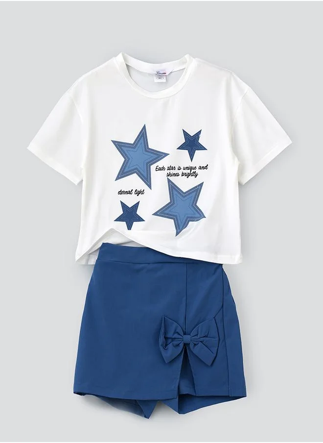 babyqlo Star Print Tee & Skirt Set