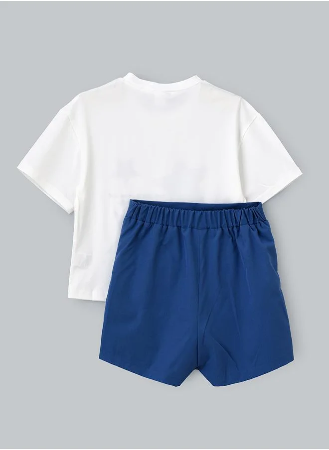 babyqlo Star Print Tee & Skirt Set