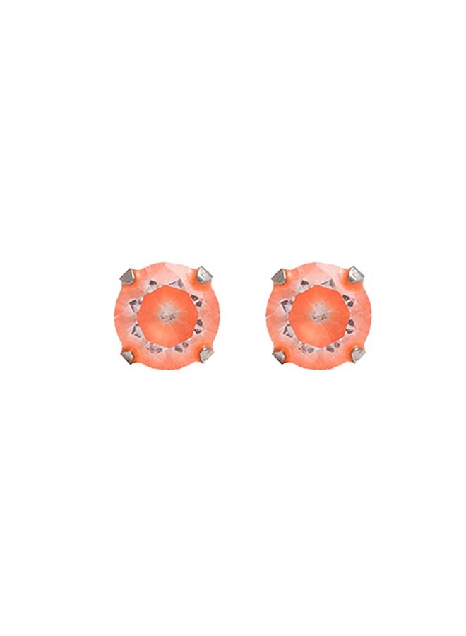 Studex 5MM  Cubic Zirconia Neon Orange Allergy-Free Stainless Steel Ear Studs - Image 1