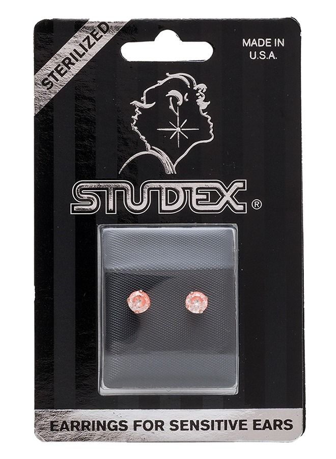 Studex 5MM  Cubic Zirconia Neon Orange Allergy-Free Stainless Steel Ear Studs - Image 4