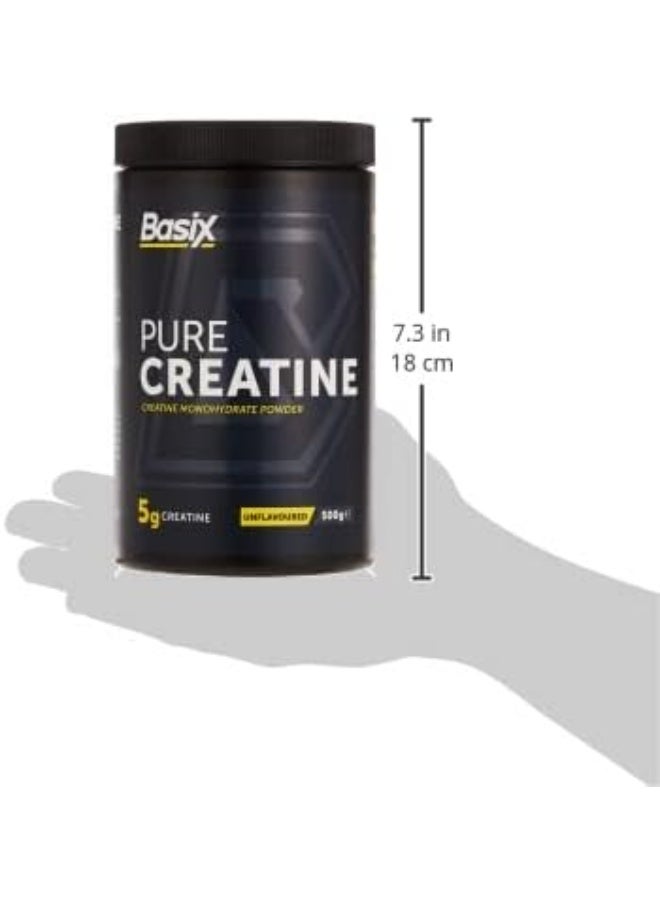 Basix Pure Creatine Monohydrate Powder Unflavored 500g – 5g Creatine per Serving for Strength, Power & Muscle Growth - Image 4