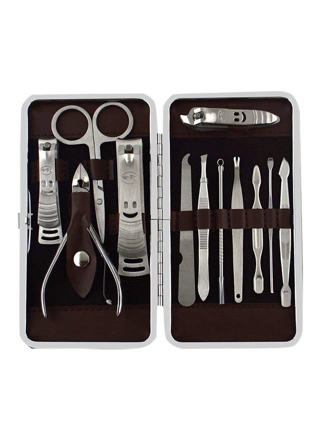 Aeoss 12 Piece Manicure Pedicure Set Silver/Black - Image 1