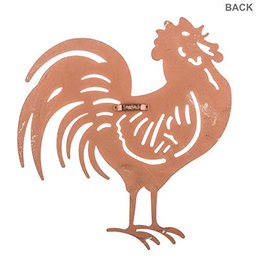 Everydecor Metal Rooster Wall Decor - Red French Rooster for Kitchen Decor and Yard Art - Hanging Farmhouse Sign for Indoor and Outdoor Use - Decorative and Lightweight - Image 2