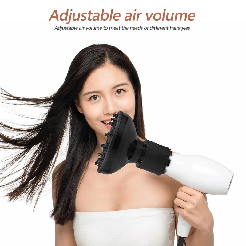 Spec upgraded improved quality ABOOFAN Universal Hair Diffuser Attachment for Curly Hair Silicone Diffuser Nozzle 4.2-6.2 Inch Adjustable Airflow for Salon and Travel Use Standard fit - Image 5