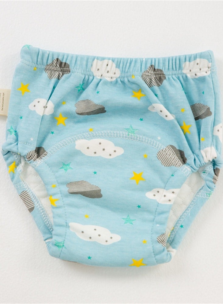 Loquat Squality Baby Training Washable Cut-Out Breathable Diaper Pants Blue 