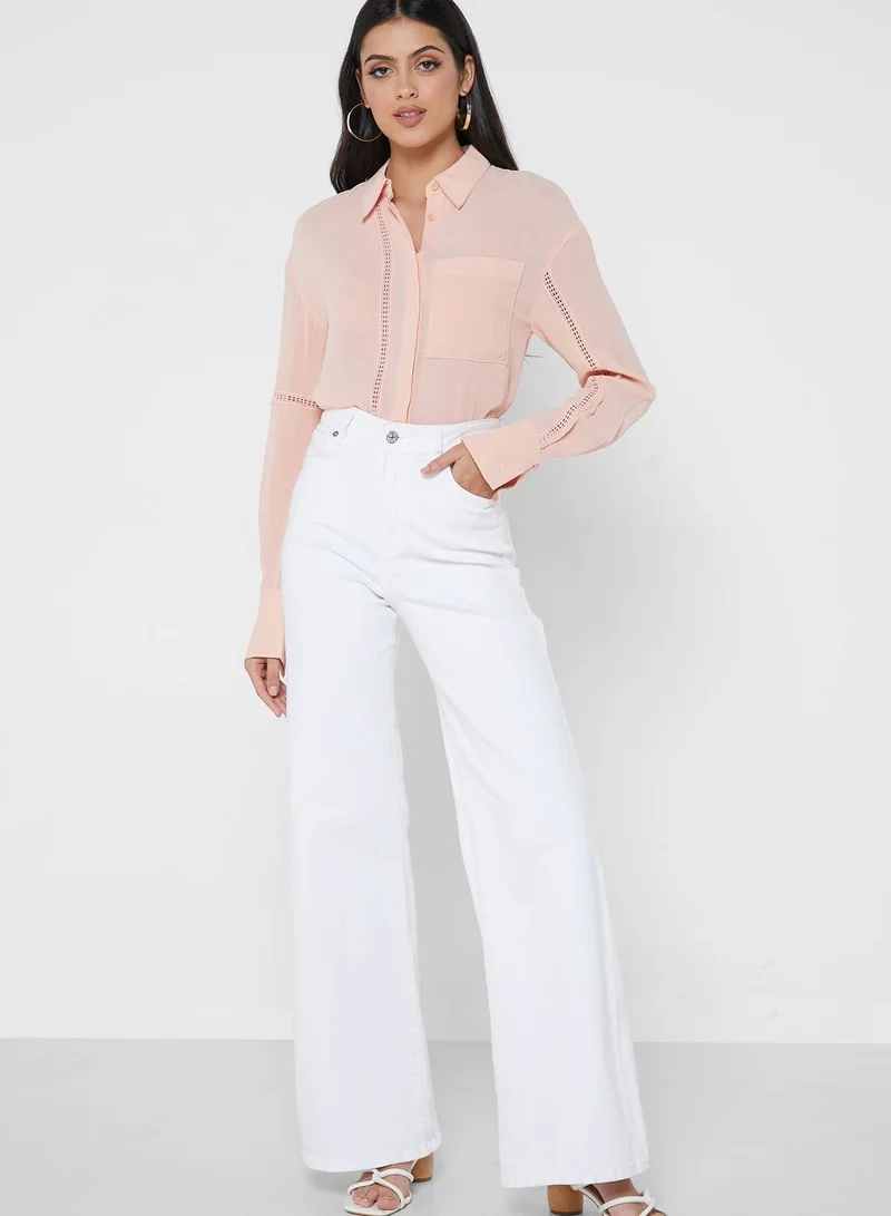 Ted Baker Lace Insert Longline Shirt