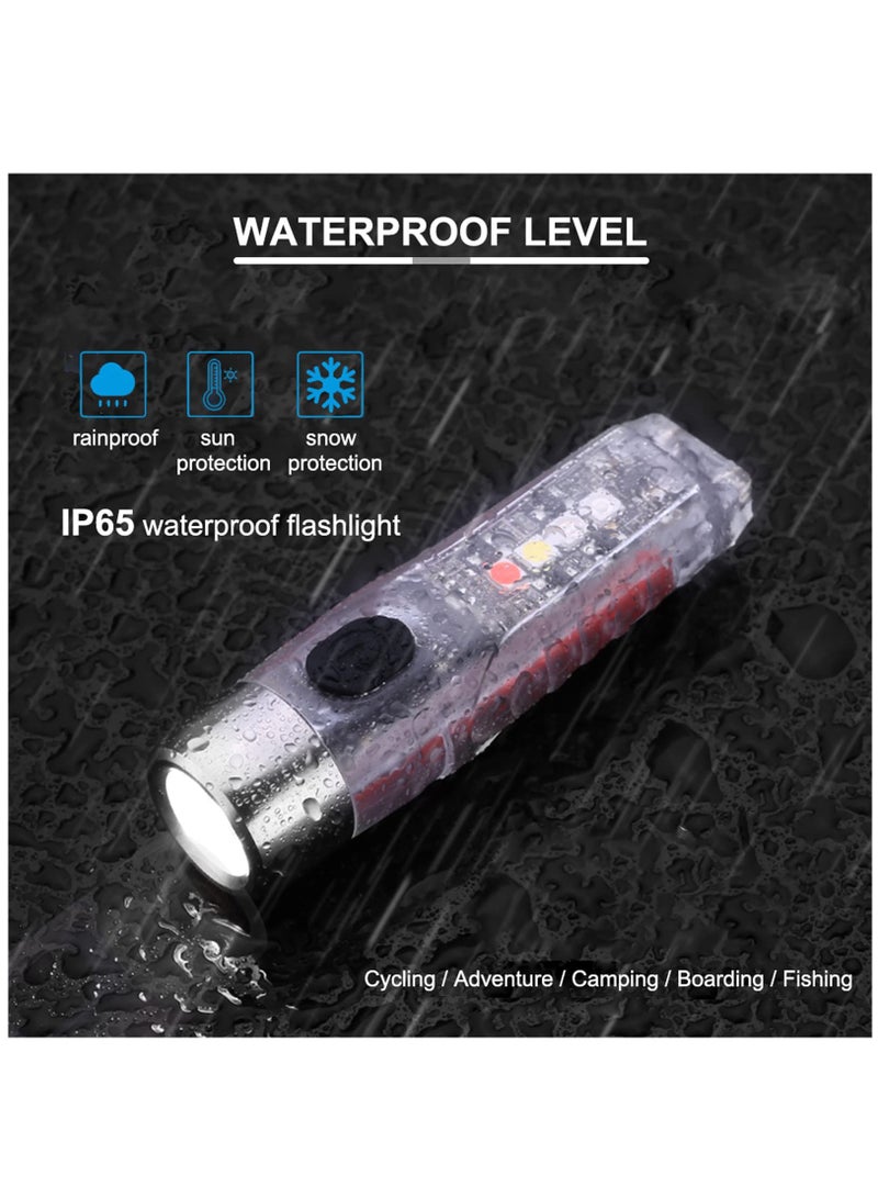 S12 Plus Mini LED Flashlights USB Rechargeable Small Keychain Flashlight with 11 Modes of Main  Side Light, Portable Pocket EDC Flash Light for Daily Using, Backpacking, Camping, Hiking, etc. - Image 5