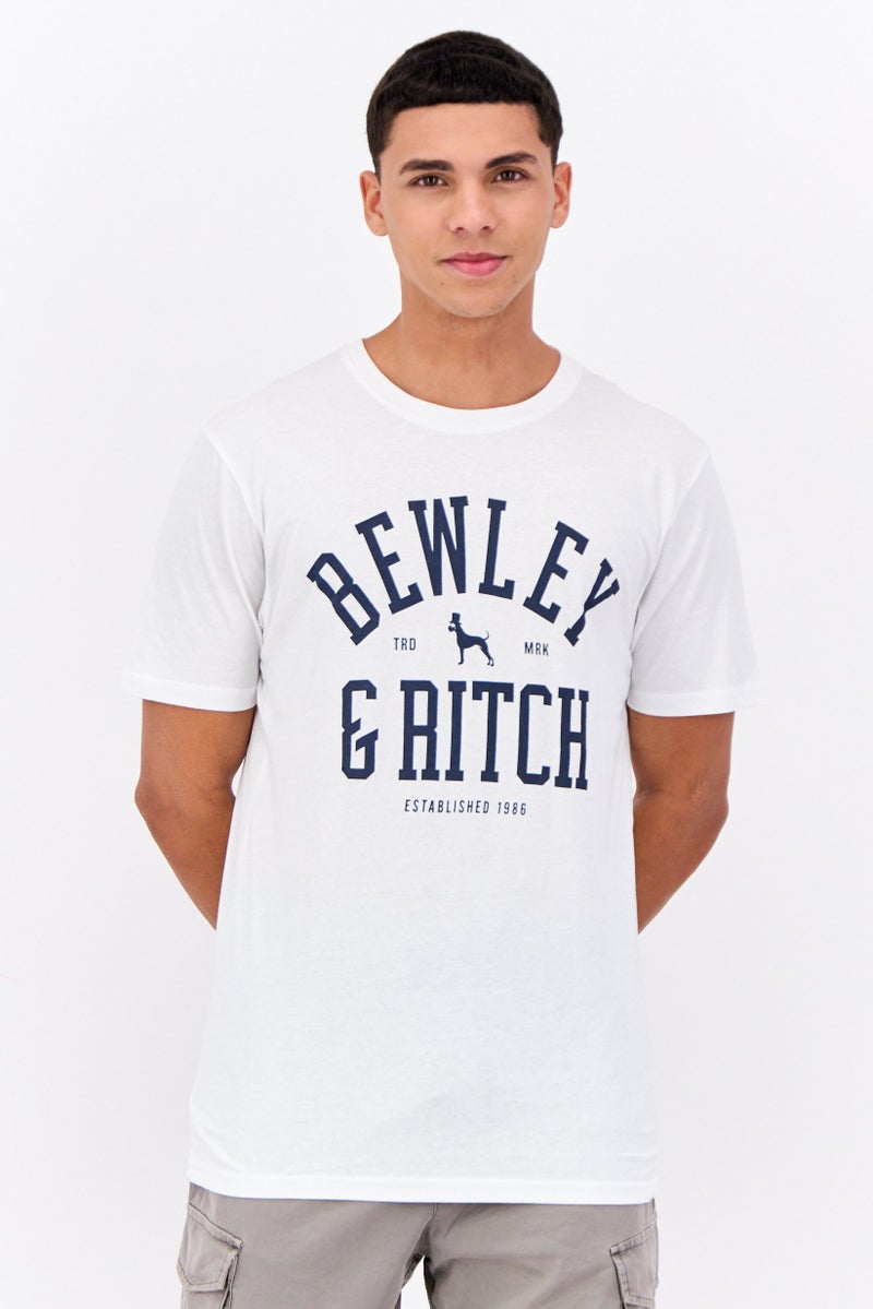 Bewley & Ritch Men 5 Piece Crew Neck Short Sleeves Graphic Printed T-Shirt, White - Image 1
