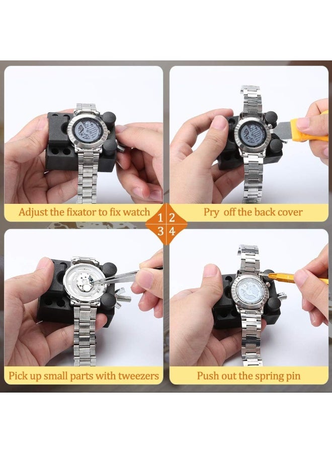 149Pcs Watch Repair Tool Kit, Precision Screwdriver Set for Watch Link Removal Tool, Professional Watch Battery Replacement Tool Watchband Link & Back Remover Spring Bar Tool Kit - Image 5