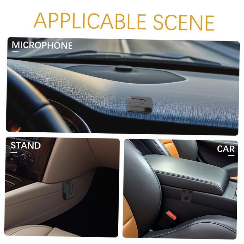 2Pcs Black Car Microphone Holder Hanging Clip Hook Easy to Install for Vehicles - Image 5