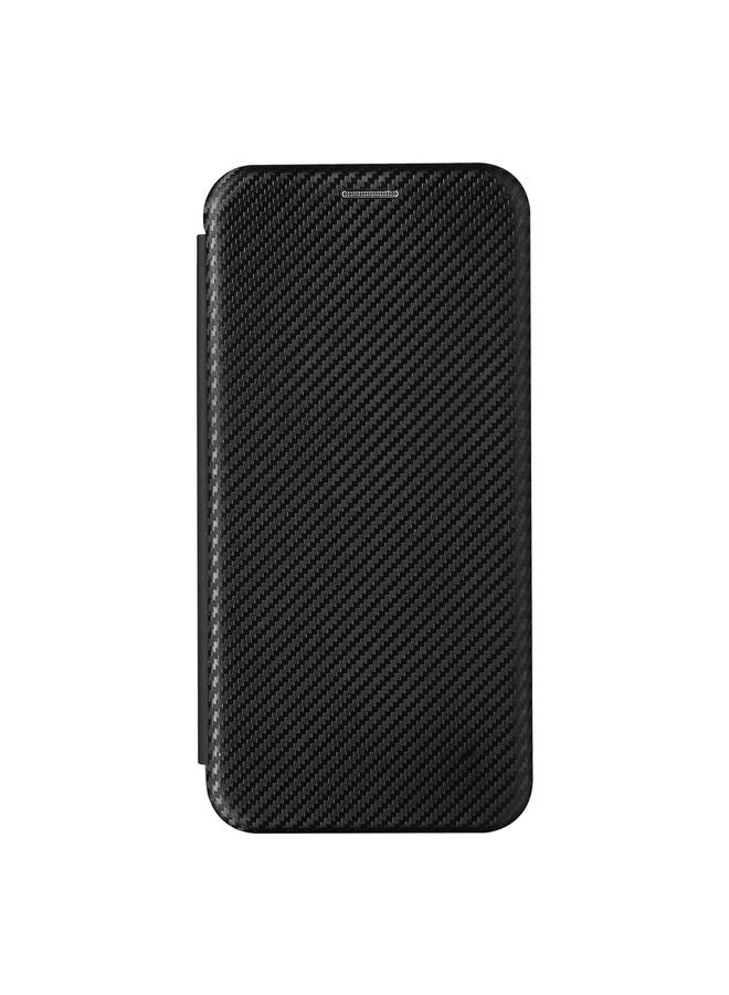 اس-توب جراب لهاتف Samsung Galaxy A82 5G / Quantum 2 مصنوع من ألياف الكربون بتصميم أفقي قابل للطي مصنوع من مادة TPU + PC + جلد PU مع فتحة للبطاقات - Image 2