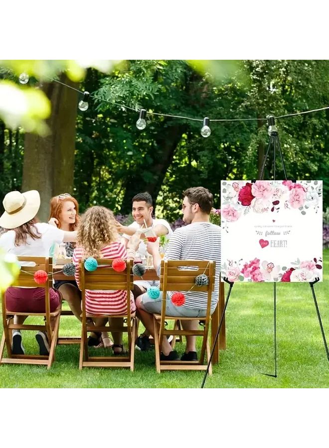 حامل معدني أسود قابل للتعديل لعرض لافتات الزفاف والملصقات والأعمال الفنية - Image 5