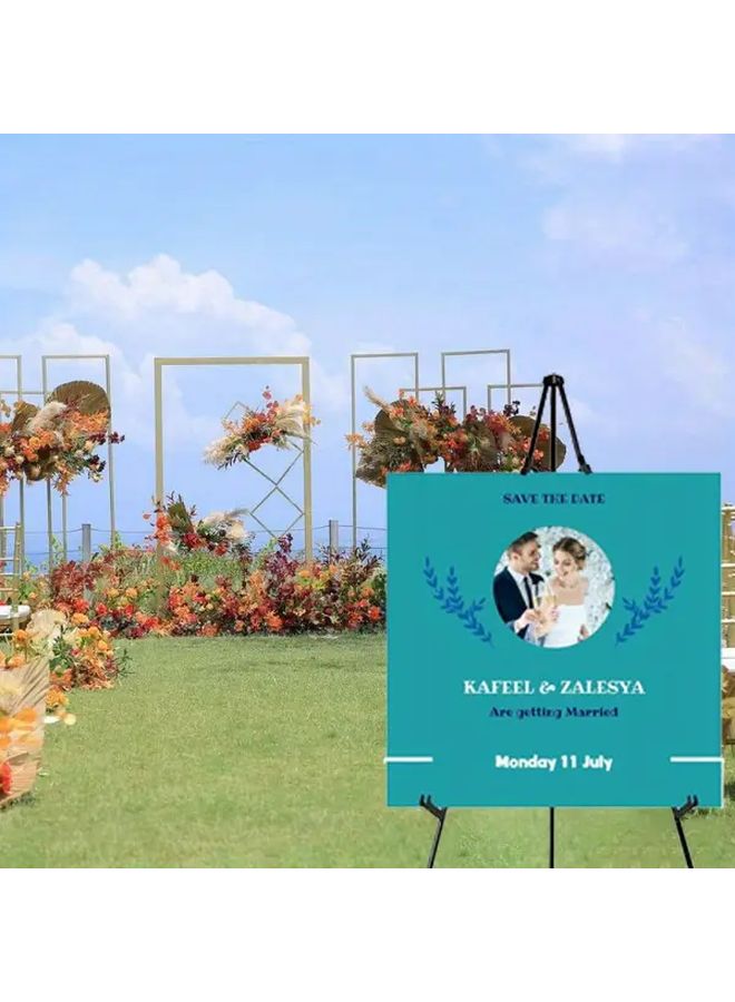 حامل معدني أسود قابل للتعديل لعرض لافتات الزفاف والملصقات والأعمال الفنية - Image 3