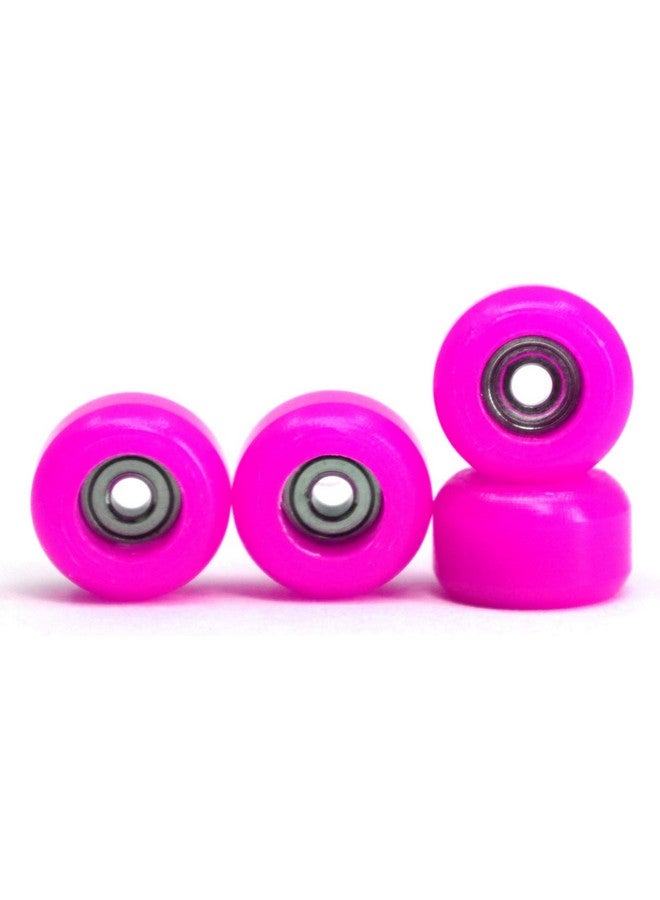 Teak Tuning Cnc Polyurethane Fingerboard Bearing Wheels, Pink - Set Of 4 Wheels - Durable Material With A Hard Durometer - Image 1