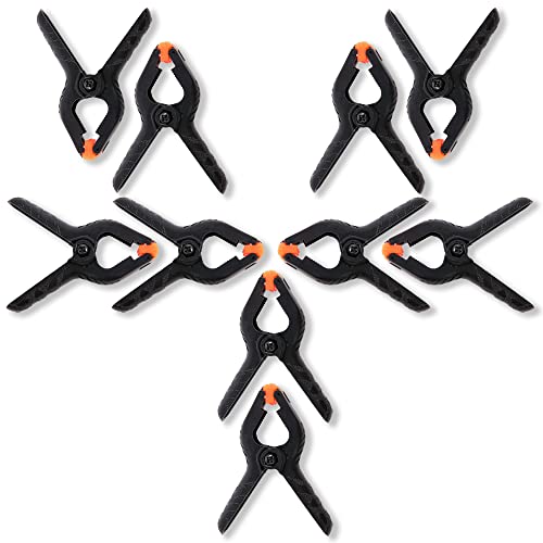 HIFFIN 10 PCS Photography Backdrop Support Spring Clamp 4.3"/11cm for Background Muslin, Canvas, Paper, Chromakey Screen, Heavy Duty Clip, Photo Studio, Backdrops Backgrounds Woodworking - Image 1