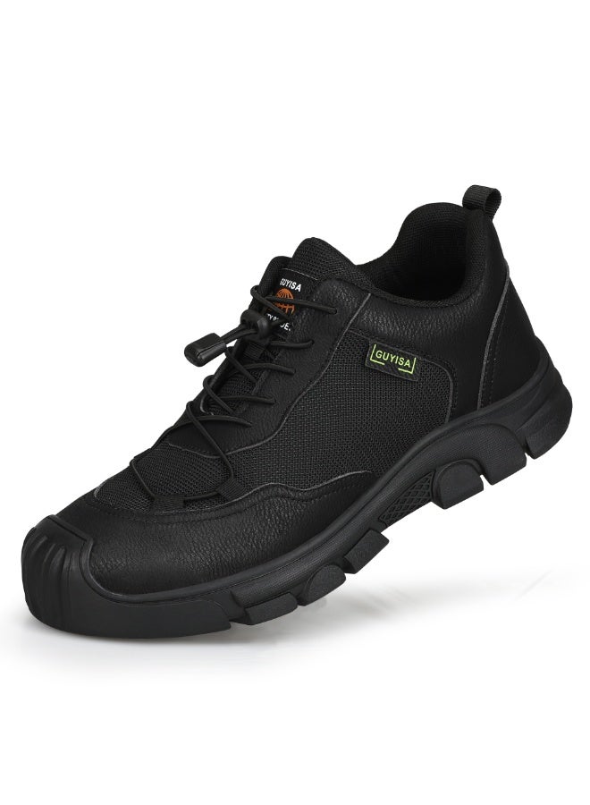 GUYISA Lightweight Steel Toe Shoes for Men | Comfortable Slip On Safety Sneakers | Puncture Proof Indestructible Fashion Work Shoes for Industrial Construction - Image 1