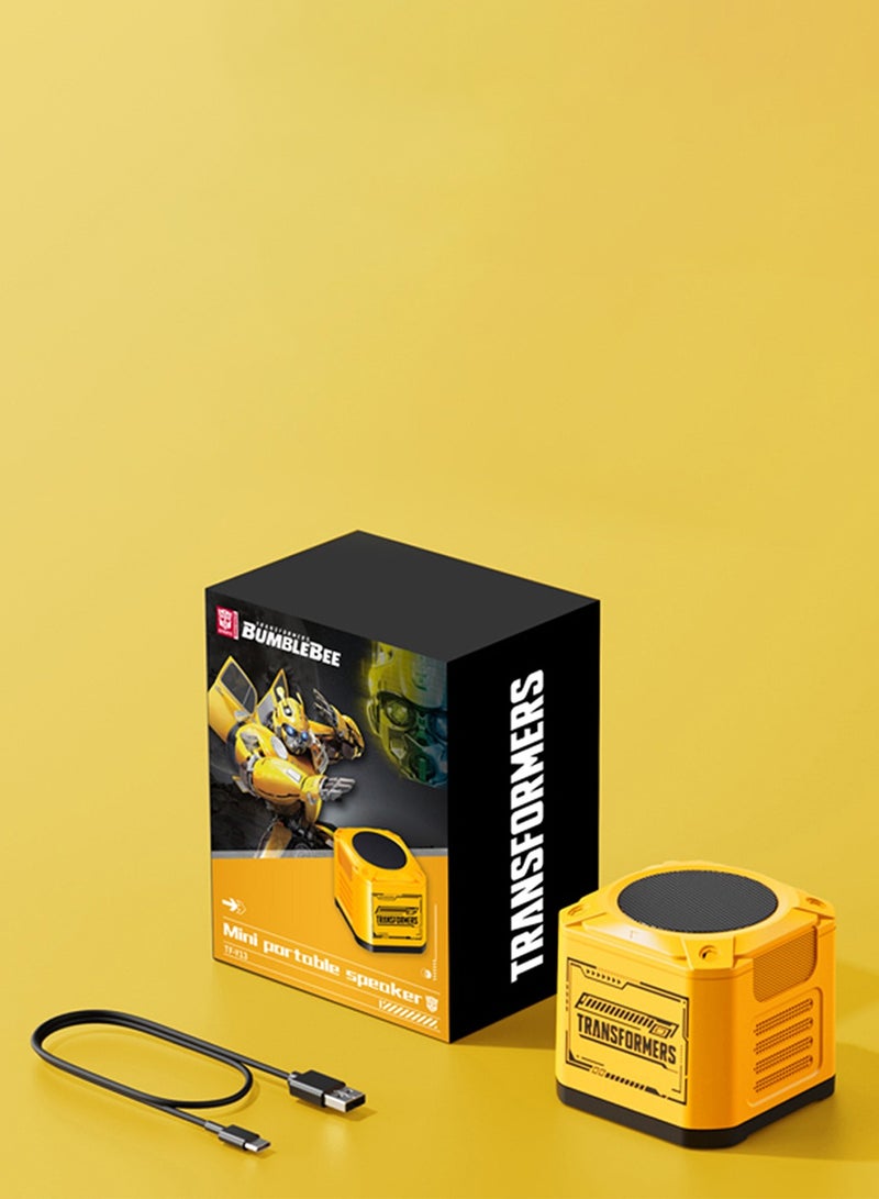 TRANSFORMERS مكبر صوت بلوتوث ميني TF-Y13 – بلوتوث 5.4، مكبر صوت 3 واط، 5 ساعات من وقت التشغيل، شحن سريع، تصميم محمول – أصفر - Image 5
