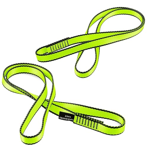 AINIKEY 18MM Nylon Climbing Sling Runner 23KN CE2008/EN566 Rock Climbing Webbing Straps for Outdoor Climbing, Rappelling, Swing, Yoga Hammock etc（Green | 60cm / 24inch | Pack of 3） - Image 5
