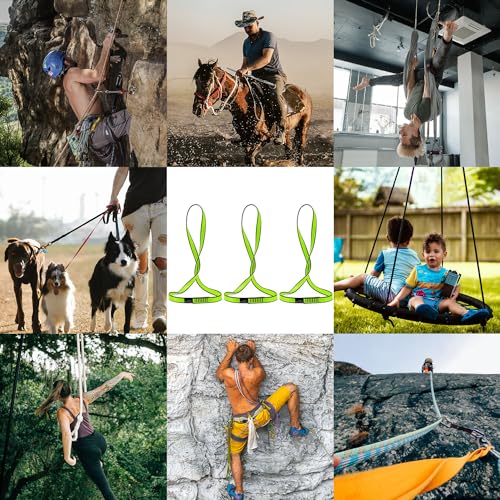 AINIKEY 18MM Nylon Climbing Sling Runner 23KN CE2008/EN566 Rock Climbing Webbing Straps for Outdoor Climbing, Rappelling, Swing, Yoga Hammock etc（Green | 60cm / 24inch | Pack of 3） - Image 4