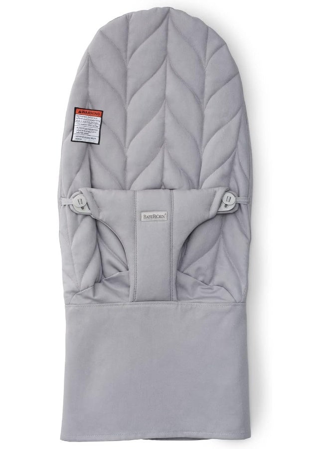 BABYBJORN مقعد قماش BabyBjörn للمهتز، قطن، تصميم بتلة، رمادي فاتح - Image 2