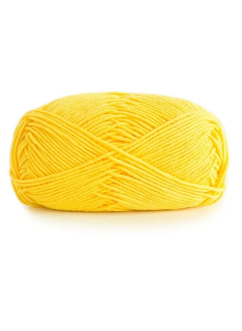 Generic Crochet and knitting yarn, 4-ply combed Cotton & Acrylic Fiber 50g,(09# Corn yellow)