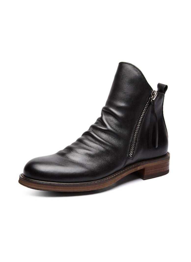 KUYING - New Men's Casual Leather Boots - Image 1