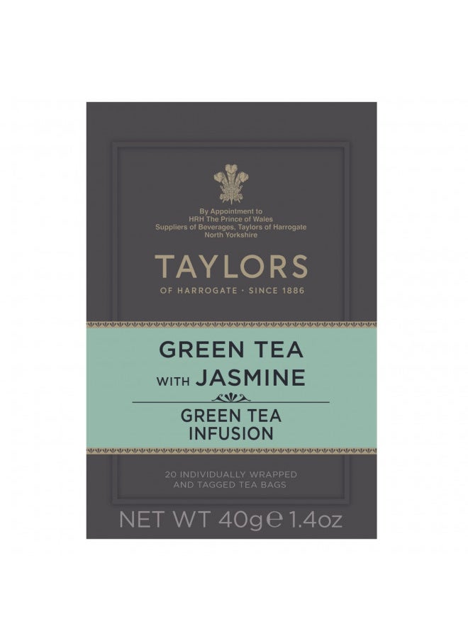 Taylors Of Harrogate Green Tea With Jasmine, 20 Count, Pack Of 1  - Image 2
