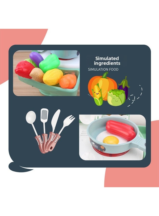 Children's Play House Toy Mini Kitchen Boys And Girls Birthday Gift Cooking Cooking Kitchenware Suit-Color:24-piece Set +18-piece Hamburger Set: With Sound And Light With Water + Battery * 3 Tablets + Screwdriver * 1  - Image 4