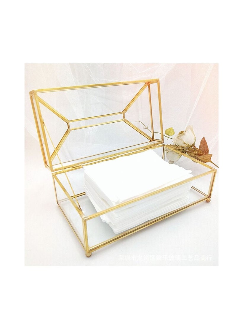 Y&D Elegant Transparent Tissue Holder Box Gold/Clear  - Image 5