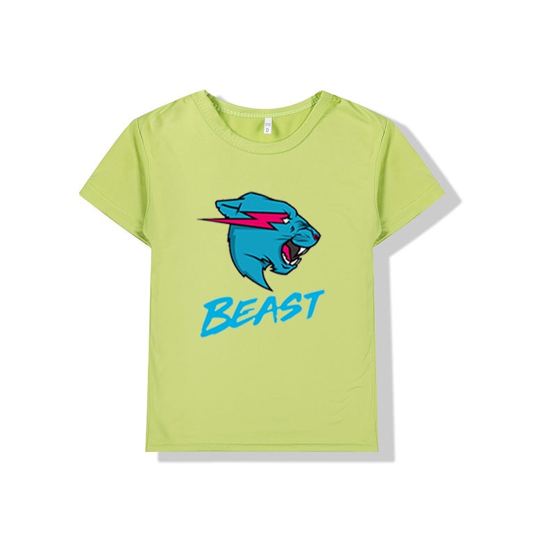 Independent Station -Selling Cartoon Mr Beast Boys And Girls Short-Sleeved T-Shirt Children'S Cartoon Printed Top - Image 4