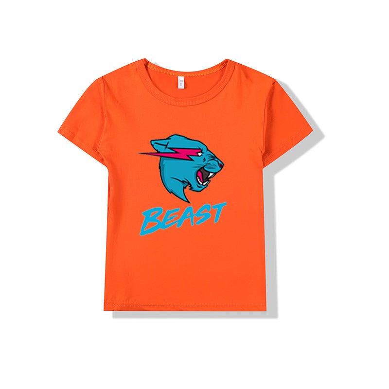 Independent Station -Selling Cartoon Mr Beast Boys And Girls Short-Sleeved T-Shirt Children'S Cartoon Printed Top - Image 5