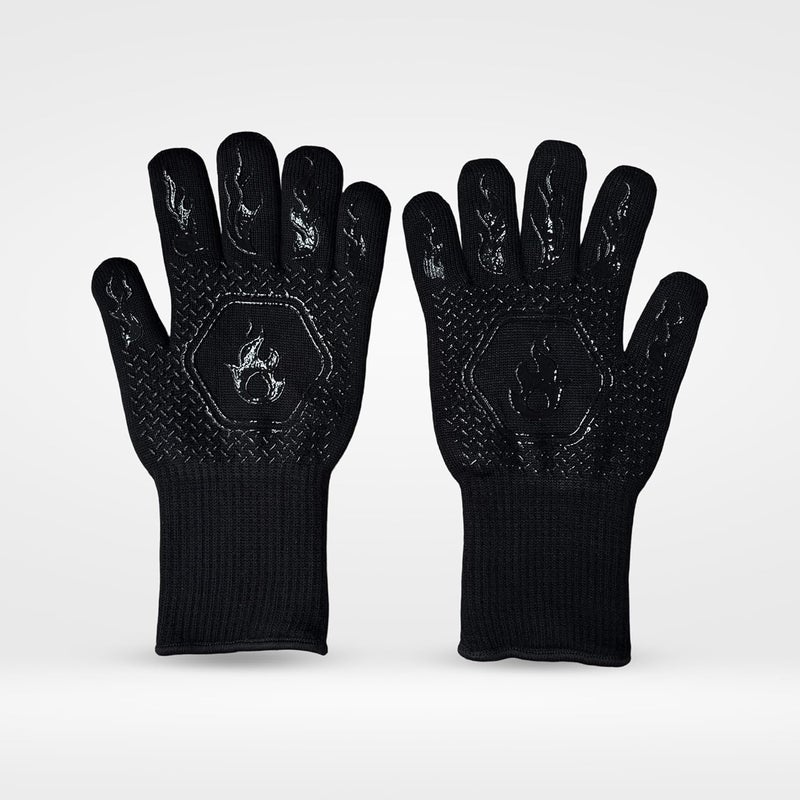 Peng Essentials BBQ Gloves| Heat Resistant Barbecue Gloves for Cooking| Grilling Gloves Non Toxiceco Anti-Slip| Protection of Hands from Fire Heat with Premium Silicon Gloves 1-Pair, (Black) - Image 2