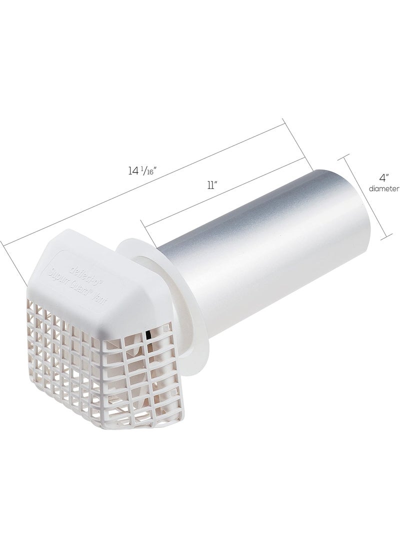 Deflecto Deflecto Supurr Guard Louvered Dryer Vent Hood with Pipe and Collar White and Silver 4 GVHAW4  - Image 2