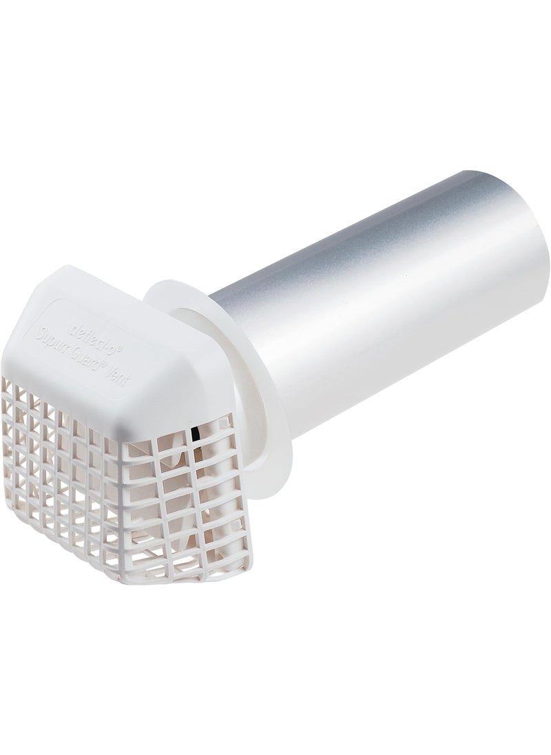 Deflecto Deflecto Supurr Guard Louvered Dryer Vent Hood with Pipe and Collar White and Silver 4 GVHAW4  - Image 1