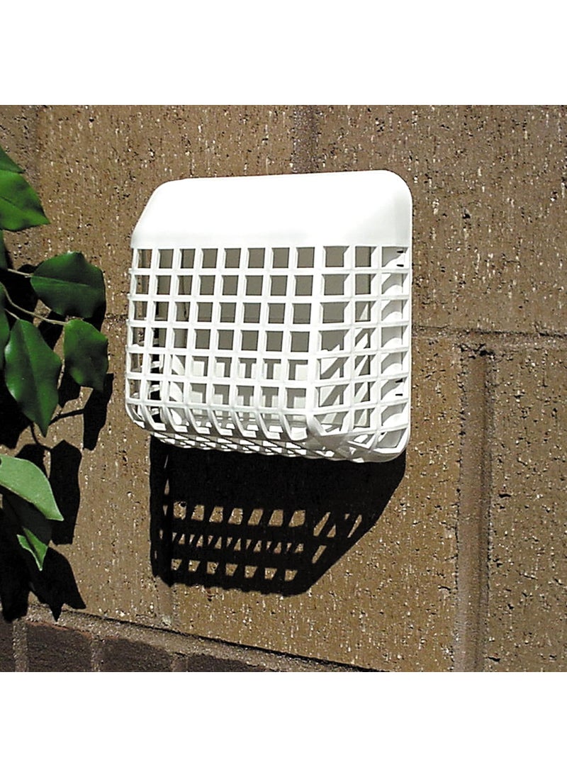 Deflecto Deflecto Supurr Guard Louvered Dryer Vent Hood with Pipe and Collar White and Silver 4 GVHAW4  - Image 5