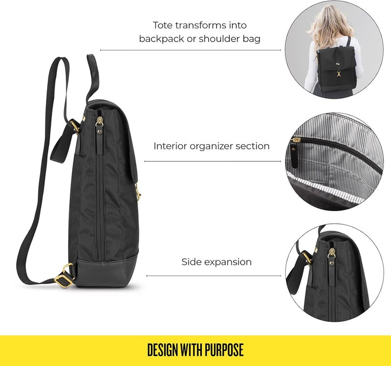 Solo Austin Hybrid 133 Inch Laptop Backpack Tote Black - Image 3