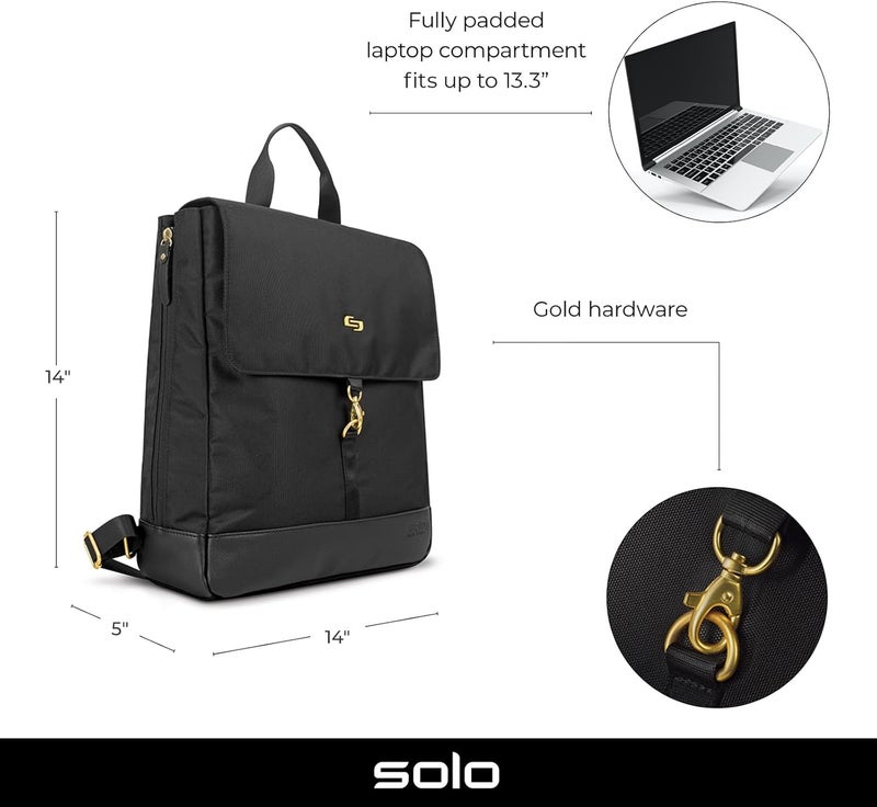 Solo Austin Hybrid 133 Inch Laptop Backpack Tote Black - Image 2