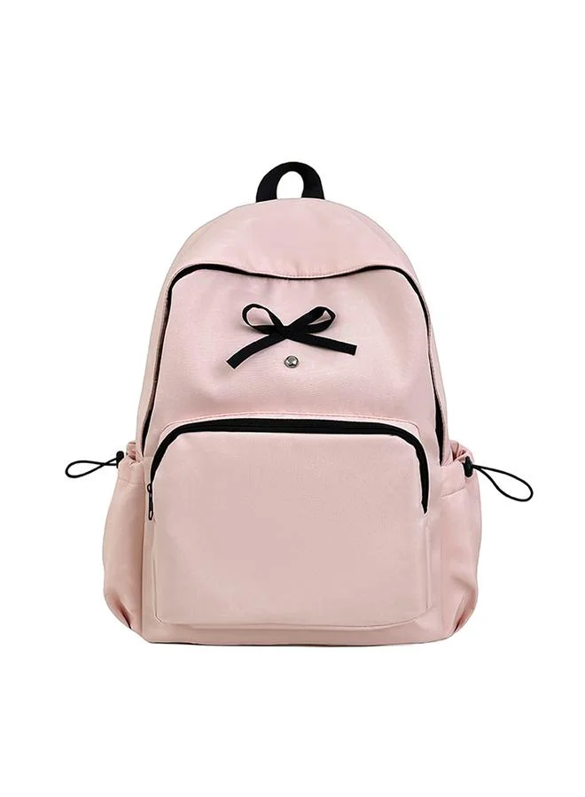 Take Two Light Pink Nylon Backpack with Bow Detail
