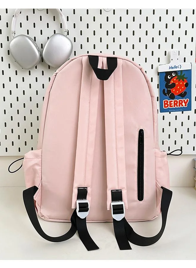 Take Two Light Pink Nylon Backpack with Bow Detail