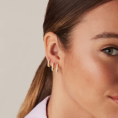 PAVOI 18K Huggie 3 Earring Pack (8mm, 10mm and 12mm) (3 Pack Huggies, Rose Gold) - Image 2
