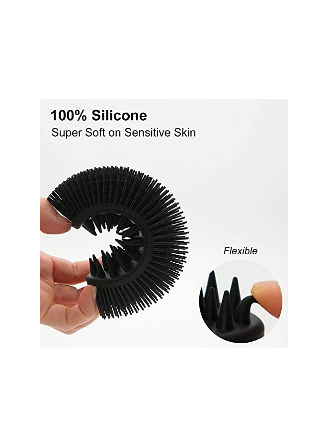 KASTWAVE Upgrade Silicone Body Scrubber And Hair Shampoo Brush All In One Premium Silicone Loofah Exfoliating Body Brush Shower Scrubber For Body Scalp Massager For Women Men Pet - Image 3