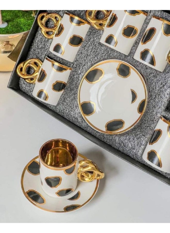ماركة غير محددة طقم قهوة عدد ٦ فناجين و ٦ اطباق  - Image 3