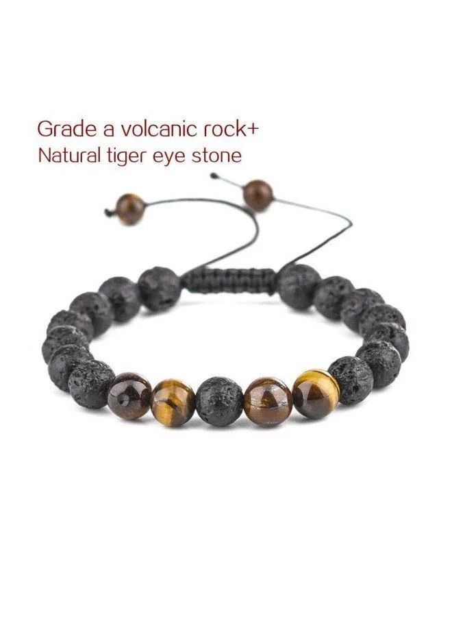 Lava Stone Beaded Charm Bracelet