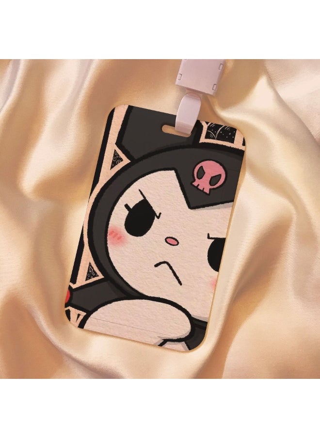 NIBEMINENT 1 - Piece Kulomibaku Kpop Photo Card Holder Pendant Key Chain ID Badge Holder ID Card Holder Photo Card Protector for School ID Office ID Access Card for Women Girls 