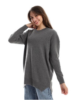 Andora Slip On High Low Pullover._Heather Grey  - Image 2