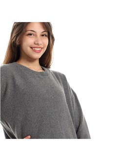 Andora Slip On High Low Pullover._Heather Grey  - Image 4