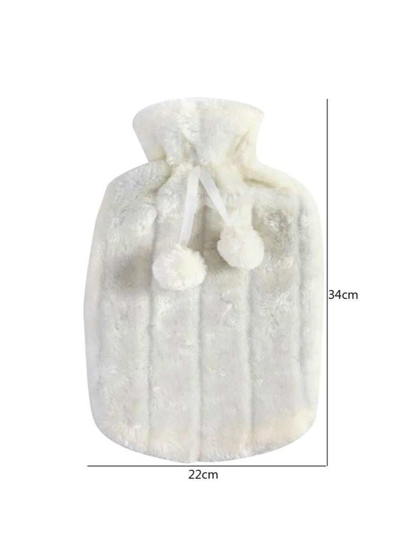 CMGTYYD Hot Water Bag Hot Water Bag Hot Water Bag with Tight Cover and Plush Fur for Pain Relief Shoulder Neck Muscle Hand Feet Menstrual Cramps Hot Compress Cold Therapy Mixed Colors  - Image 4