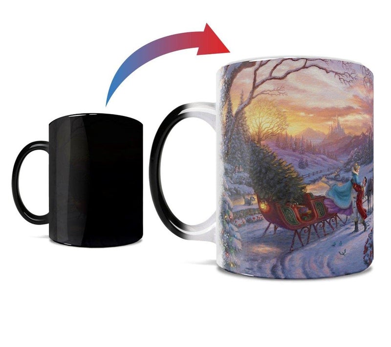 Morphing Mugs Disney Cinderella Brings Home the Tree Thomas Kinkade Studios One 11 oz Color Changing Ceramic Mug Image Revealed When HOT Liquid Is Added